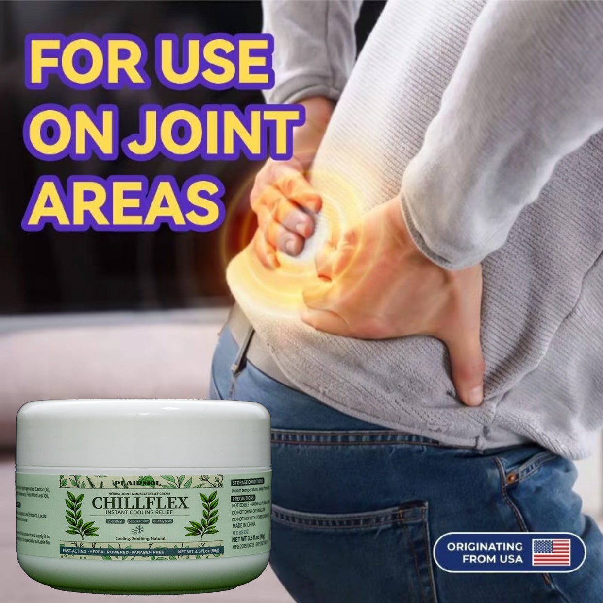 3% Menthol Pain Relief Balm Cooling Soothing Ointment for Muscle Aches,Joint Discomfort,Headaches, and Minor Pains